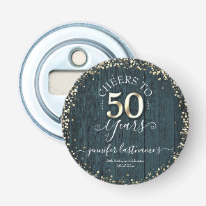 Elegant Gold 50th Birthday Script Bottle Opener