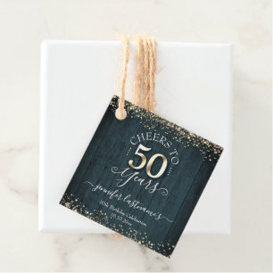 Elegant Gold 50th Birthday Script Favor Tags