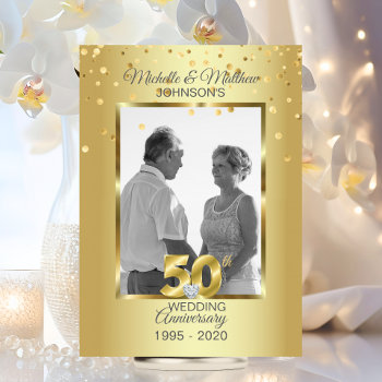 Elegant Gold 50th Golden Wedding Anniversary Invitation by UniqueWeddingShop at Zazzle