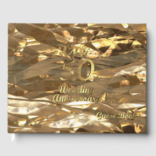 Elegant Gold 50th Wedding Anniversary Guest Book