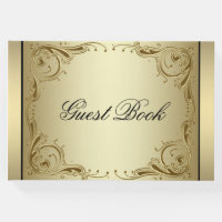 Elegant Gold 50th Wedding Anniversary Guest Book