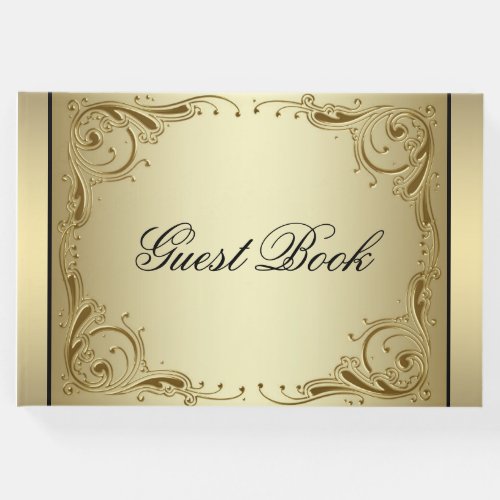 Elegant Gold 50th Wedding Anniversary Guest Book