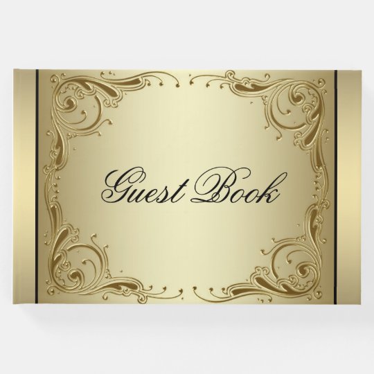 elegant-gold-50th-wedding-anniversary-guest-book-zazzle