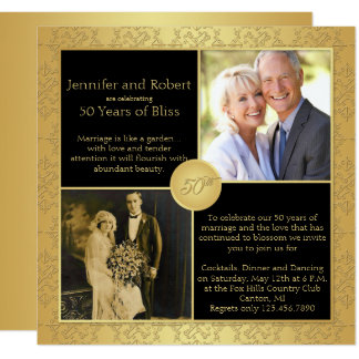  50th  Wedding  Anniversary  Invitations  Zazzle