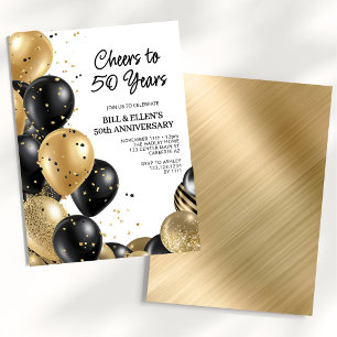 Elegant Gold 50th Wedding Anniversary Invitation