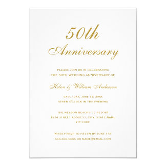Elegant Gold 50th Wedding Anniversary Invite