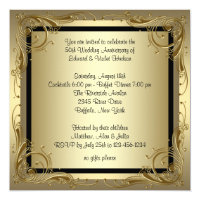 Elegant Gold 50th Wedding Anniversary Party Invitation