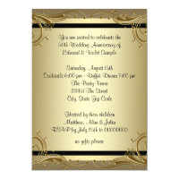 Elegant Gold 50th Wedding Anniversary Party Invitation