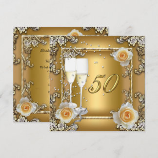 Elegant Gold 50th Wedding Anniversary Party Invitation