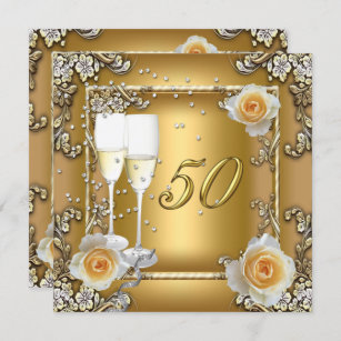 Best Elegant 50th Anniversary Wedding Invitations | Zazzle