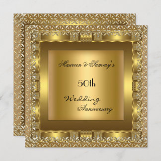 Elegant Gold 50th Wedding Anniversary Party Invitation