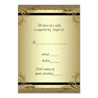Elegant Gold 50th Wedding Anniversary Party RSVP Card