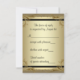 Elegant Gold 50th Wedding Anniversary Party RSVP Card