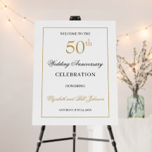Elegant Gold 50th Wedding Anniversary Welcome