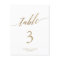 Elegant Gold 5x7" Table Number with Photo QR Code