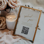 Elegant Gold 5x7" Table Number with Photo QR Code<br><div class="desc">This elegant gold 5x7" wedding table number with photo QR code is perfect for a simple wedding. The neutral design features a minimalist card decorated with romantic and whimsical faux gold foil typography. Customize each table number that you need and add each one to your cart individually. Please Note: This...</div>