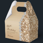 Elegant Gold 60th Birthday Favor Boxes<br><div class="desc">These elegant gold glitter and diamond sided 60th Birthday favor boxes are perfect for your or your loved one's sixtieth birthday party favors. They're chic, trendy and stylish while at the same time being classy. The modern yet traditional fonts are crisp and clean and make these thank you favor boxes...</div>