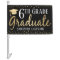 Elegant Gold 6th Grade Graduate Car Flag
