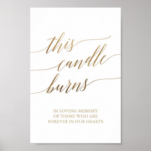 Elegant Gold 6x9 This Candle Burns Sign