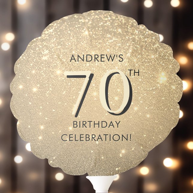 Elegant Gold 70th Birthday  Balloon (Creator Uploaded)