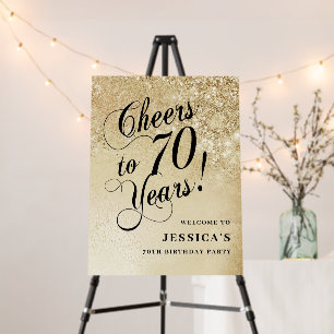 Elegant Gold 70th Birthday Foam Board