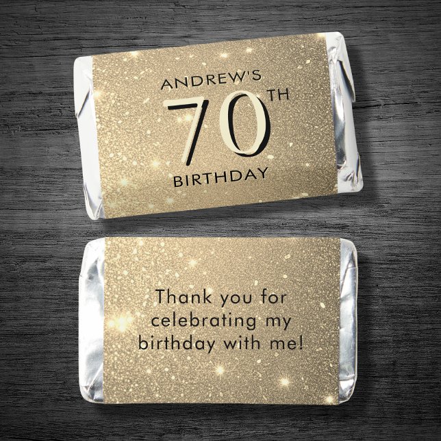 Elegant Gold 70th Birthday  Hershey's Miniatures (Creator Uploaded)