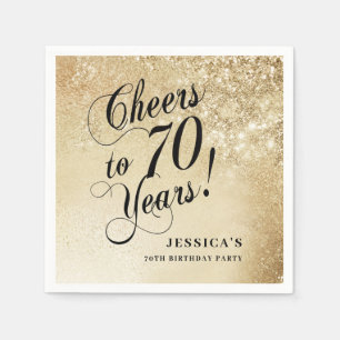 Elegant Gold 70th Birthday Napkins