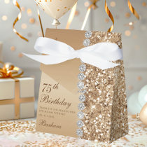 Elegant Gold 75th Birthday Favor Boxes