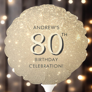 Elegant Gold 80th Birthday Balloon