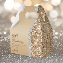 Elegant Gold 80th Birthday Favor Boxes