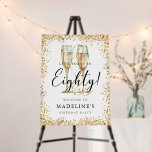 Elegant Gold 80th Birthday Welcome Foam Board<br><div class="desc">This is an elegant and modern 80th Birthday Party welcome sign featuring a golden glitter border, a pair of watercolor champagne glasses and a modern script font. This would be perfect for anyone looking to celebrate their special milestone birthday in style. Easily update the details on the sign using the...</div>