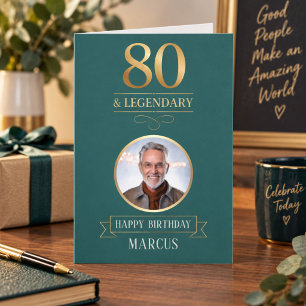 Elegant Gold 80th & Legendary Birthday Card