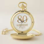 Elegant Gold 80th &amp; Legendary Birthday Pocket Watch
