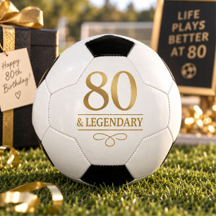 Elegant Gold 80th & Legendary Birthday Soccer Ball