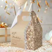 Elegant Gold 85th Birthday Favor Boxes