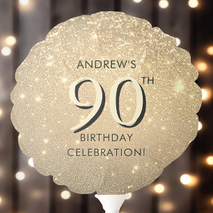 Elegant Gold 90th Birthday  Balloon