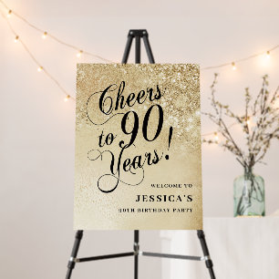 Elegant Gold 90th Birthday Foam Board