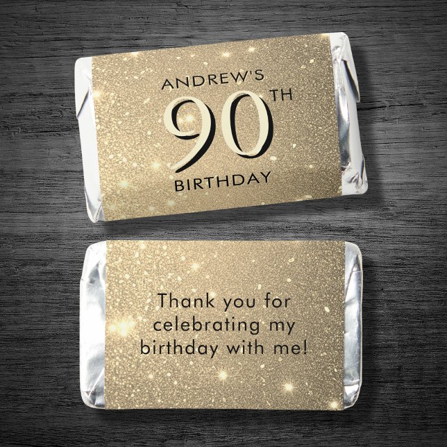 Elegant Gold 90th Birthday  Hershey's Miniatures (Creator Uploaded)