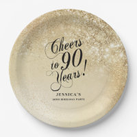 Elegant Gold 90th Birthday