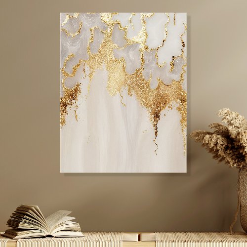 Elegant Gold Abstract Acrylic Wall Art Tile