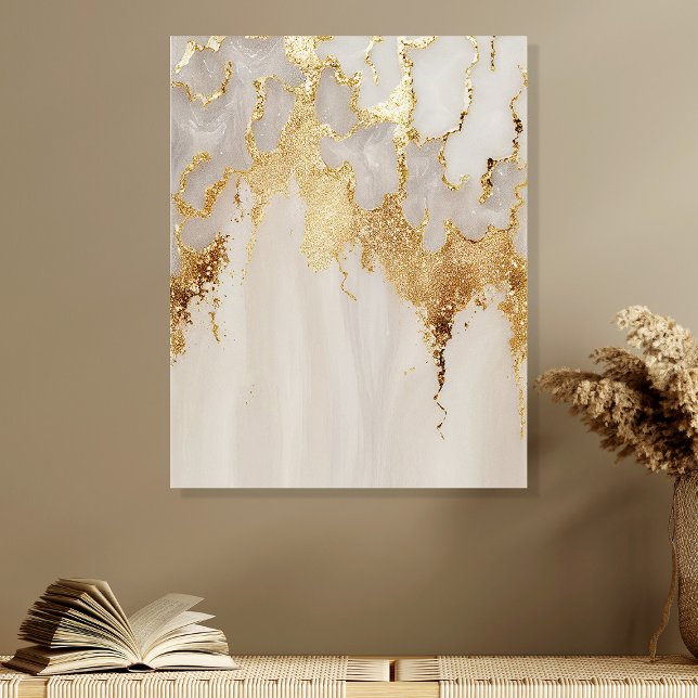 Elegant Gold Abstract Acrylic Wall Art Tile (Creator Uploaded)