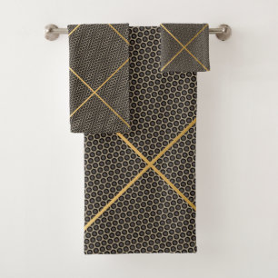 ELEGANT GOLD ABSTRACT  BATH TOWEL SET