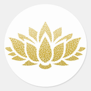 Elegant Gold Abstract Lotus Flower Sticker