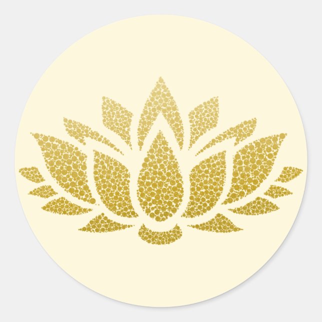Elegant Gold Abstract Lotus Flower Sticker (Front)