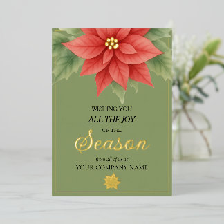 Elegant Gold Accent Company Christmas Card