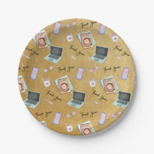 Elegant Gold Administrative Professionals Day Paper Plates