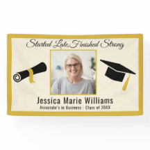 Elegant Gold Adult Graduation 2025 Quote Photo