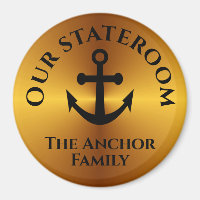 Elegant Gold Anchor Stateroom Door Marker Cruise