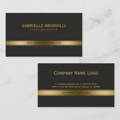 Elegant Gold And Back Texture Background Business Card | Zazzle