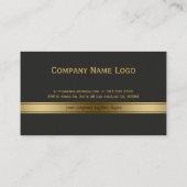 Elegant Gold And Back Texture Background Business Card (Back)